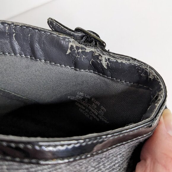 Naturalizer Gray Tweed Ankle Boot Womens 8W Nicole Office Chic Bootie - Picture 7 of 8